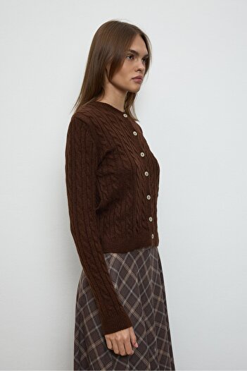 QANU Rıva Knitted Cardigan Brown