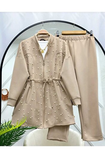 MODA VEDAT Pearl Detail Scuba Suit
