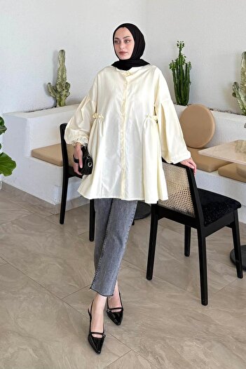 lamelif Lopez Balon Kol Tunic Yellow