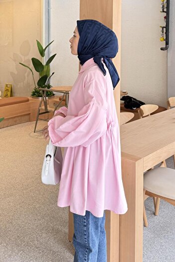 lamelif Lopez Balon Kol Tunic Candy Pink