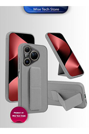 Wtech Huawei Pura 80 Ultra 5G 2025 Magnetic Kickstand Wrist Strap Grip with Built-in Iron Case Cover