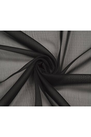 QUBERZ Black Chiffon Fabric – 150 cm Width – Sold by the Meter (Flowy, Lightweight, and Elegant Fabric)