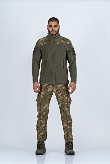 KUBİLAY ASKERİ MALZEME Bikatex Tactical Stand-up Collar Ανδρικό παλτό Fleece Καμουφλάζ - 321