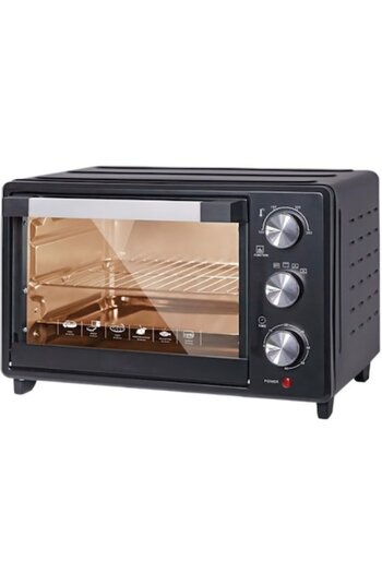 Rovitech Cuptor electric 25 L, 1500W, 3 funcții, cronometru cu alarmă, tavă și grătar, ușă transparentă