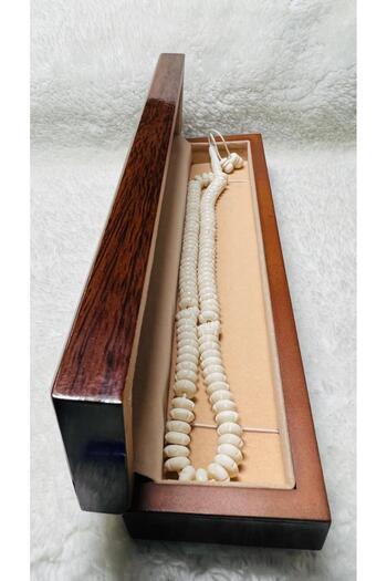 M.A Traders Natural Camel Bone Prayer Beads/Rosary, 100 Bead Tasbih, Handmade 10 mm bead size (With Wooden Box)
