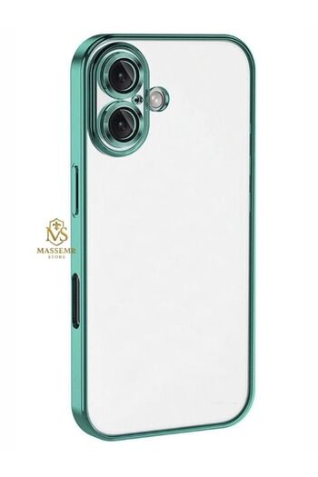 Massemr Apple iPhone 16 Plus Lens Protected Silicone Premium Case Shock-Absorbing Stylish Back Cover