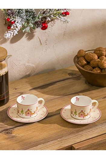 LC Waikiki Printed 2-Person Porcelain Coffee Cup Set 115 ml (W5)