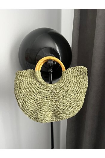 Moonstar Home Handmade Straw Shoulder Bag with Handle