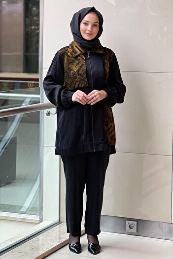 Nuss Jacquard Patterned Cap Pants Set