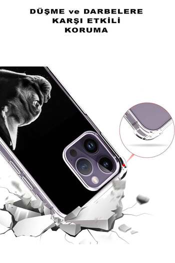 PrintiFy Dog 1 Printed Corner Protection Anti-Shock Transparent Case Compatible with Apple iPhone 16 Pro Max