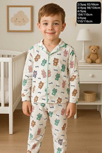 MİLAYS LİFE HOME COLLECTİON SET DE PIJAMĂ COLORATĂ 100% BUMBAC CU IMPRIMARE LABUBU PENTRU BĂIEȚI
