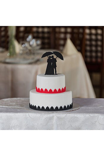 Amco Wedding/engagement decoration, umbrella model topper, cake ornament 200 x 140 x 3 mm