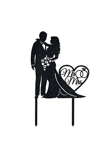 Amco Wedding/engagement cake decoration, wedding cake ornament 200 x 120 x 3 mm