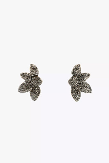 SU PERİSİ TAKI BİJUTERİ Fan Flower Stone Earrings
