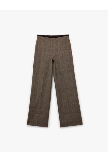 Koton X Melis Ağazat - Wide Leg Plaid Fabric Pants