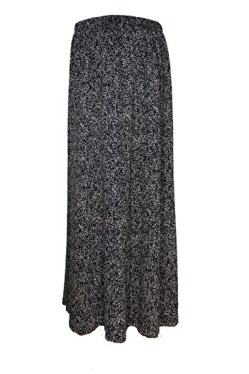 HESNA Women's Dot Patterned Oversized Size 8 Piece Elasticated Seasonal Black Skirt