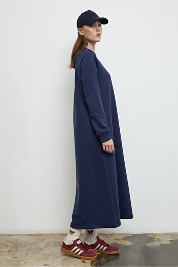 QANU Nora Sweatshirt Dress Navy Blue