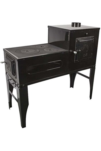 Evotools Enameled Cooking Stove Type L / Boot, Black Left Brown