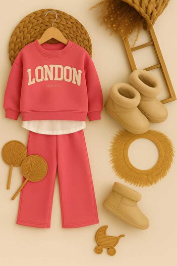 morpembej kadın erkek çocuk London Girls' Top and Bottom Set