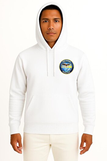 Bahriyeli Collection Hooded Tcg Doğan P-340 Unisex Sweatshirt with Pocket and Back Design