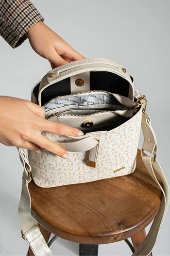 JP POLO Women's Original Just Polo 4 Compartment Luxury Hand & Shoulder Bag Shoulder Bag Size: 25X25 cm