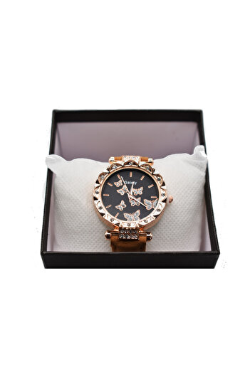 OEM Ladies stainless steel watch with butterfly-themed jewelry gift set