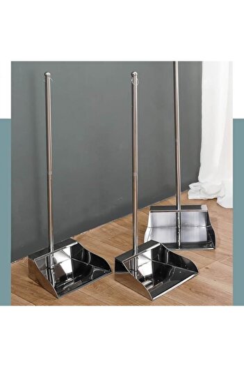 OEM Stainless Steel Dustpan – Long Handle with Ergonomic Design, Rust-Resistant, Perfect for Indoor an