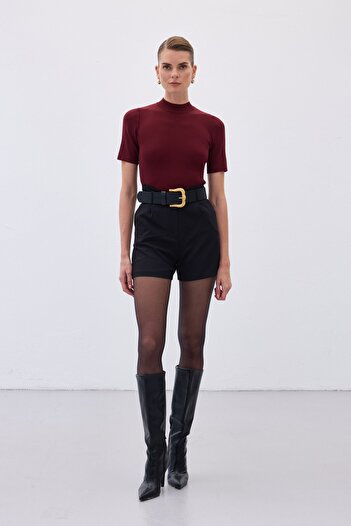 Sateen نصف سترة صياد السمك - لون أحمر داكن