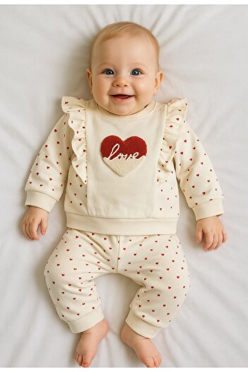 GizaKids 100% Cotton Baby Girl Long Sleeve Top and Bottom Set / Baby Pajamas Tracksuit Set