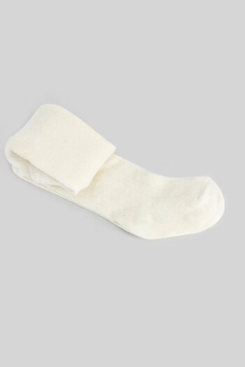 ALFA AKSESUAR 03 Derby Basic Single Combed Cotton Pantyhose Bs50102B Ecru