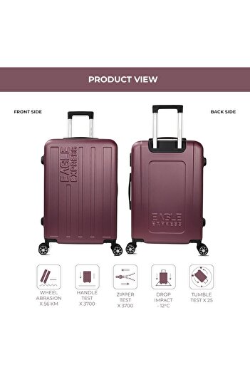 EAGLE EXPRESS VENTURE ABS HARD TROLLEY 24 inch PURPLISH RED