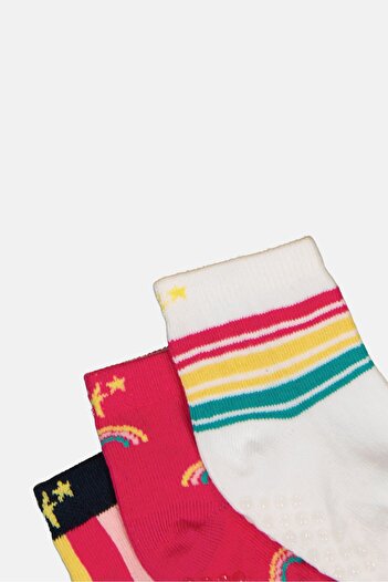 Hamleys Toddlers Girl 3 Pieces Allover Print Socks, Multicolor
