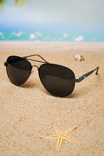 Di Caprio Metallic Gray Smoked Premium Frame Drop Model Aviator Polarized Glass Men's Sunglasses