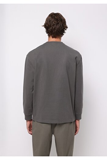 Colin's Ανδρικό μακρυμάνικο μπλουζάκι Comfort Fit με στρογγυλή λαιμόκοψη, μονόχρωμο γκρι