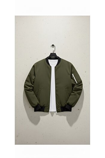 Minharir Oversize Zippered Bomber Jacket