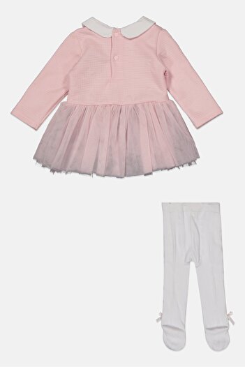 Rock A Bye Baby Boutique Toddlers Girl 2 Piece Long Sleeve Dress And Socks Set, Pink