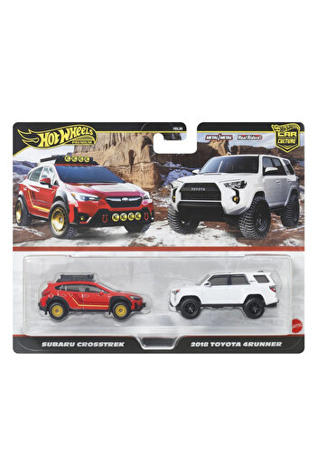 mattel HOT WHEELS PREMIUM SET OF 2 DIECAST CARS SUBARU CROSSTREK AND TOYOTA 4RUNNER 2018 SCALE 1 TO 64