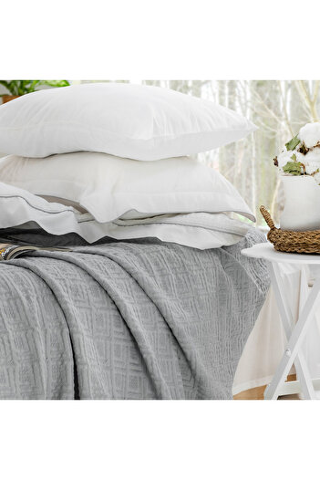Schafer Home Kylie Bedspread Duvet Cover Set 7 Pieces-Grey