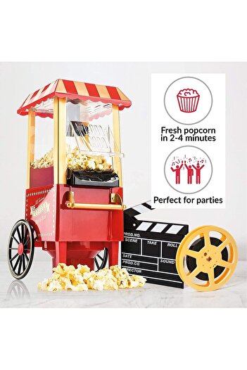 Twinkle Mart Popcorn Maker -Retro Electric Hot Air Popper Machine for Home and Party Celebrations