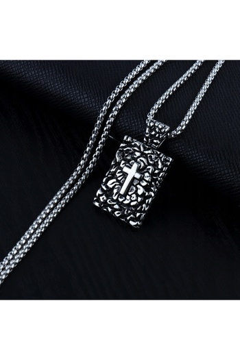 Other COLIER Lanț din oțel argintiu CROSS ICON 372