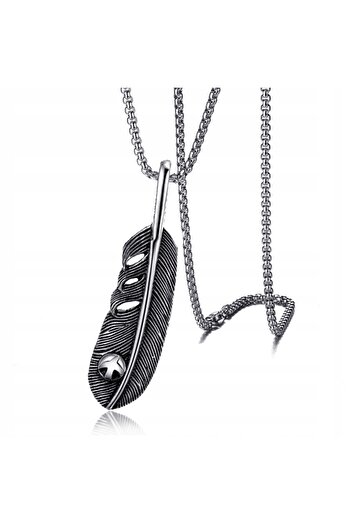 Other COLIER Lanț de Argint Oțel FEATHER 343