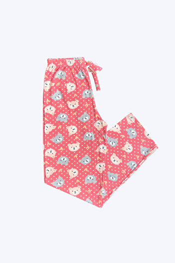BUTİK1AVM Women's Pajama Bottoms Cotton Teddy Bear Patterned