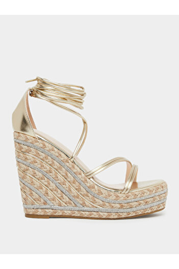 Raid By Styli Francis Strappy Tie-Up Embellished Wedge