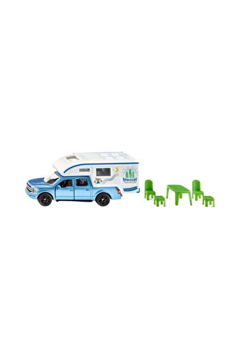 Siku Metal Toy Ford F150 Pick-Up Camper 1693 With Removable Camper And Camping Furniture
