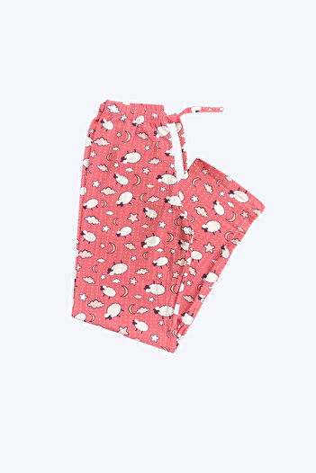 BUTİK1AVM Women's Pajama Bottoms Cotton Kuzucuk Patterned