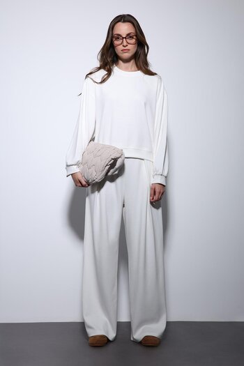 Antioch Ecru Wide Leg Relaxed Women's Suit