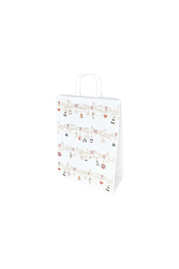 Papette Set of 10 Kraft Paper Bags with Pattern 6 Christmas 24 x 31(H) x 10cm