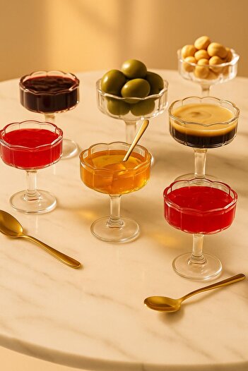 MadaMelya Coffee Side Serving Tray with Stand, Turkish Delight Tray, Breakfast Bowl Set of 6, Useful and Stylish Design