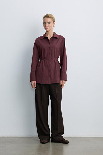 BE BLUE Plum Color Shirt with Binding Detail