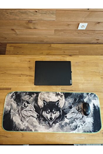 sgeteknoloji SGE TEKNOLOJİ 70X30 CM ФОСФОРНИЙ З ШВИМ МІСЯЦЬ І ВОВК ТЕМА НЕСКОЛЬЗЯЩАЯ ОСНОВА SPEED ПОВЕРХНЯ ГРАЛЬНИЙ МИШКА MOUSE P